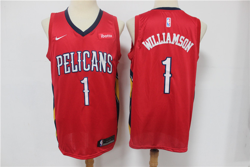 Men New Orleans Pelicans #1 Williamson Red Nike Game NBA Jerseys